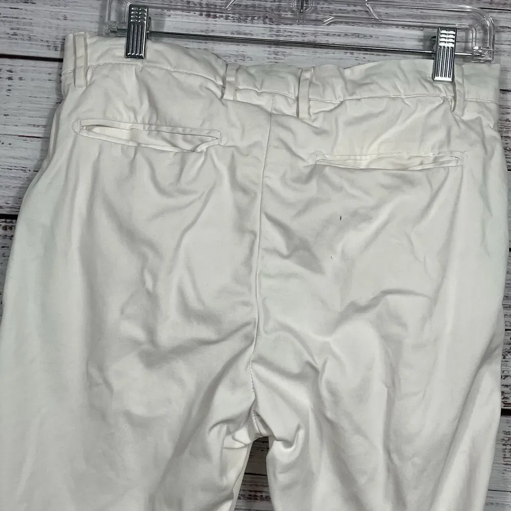 Luca Faloni White Summer Chinos Slim Cotton Trouser Made in Italy Men 30x28 READ